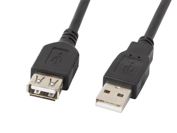 LANBERG USB-A M / F 2.0 kabel 1,8m, černý
