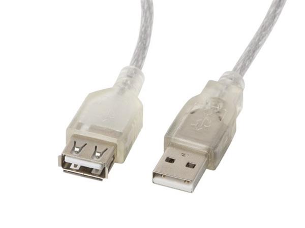 LANBERG USB-A(M)->USB-B(M) 2.0 CABLE 1.8M TRANSPARENT FERRITE CA-USBE-12CC-0050-TR