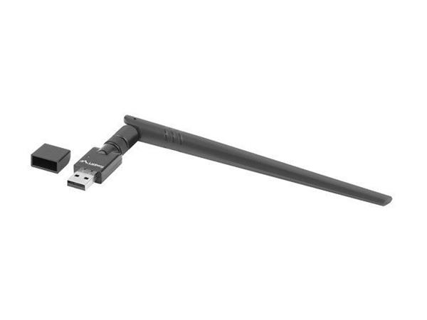 LANBERG USB ADAPTÉR BEZDRÁTOVÁ SÍŤOVÁ KARTA NC-0300-WIE N300 1X INTERNÍ + 1X EXTERNÍ ANTÉNA