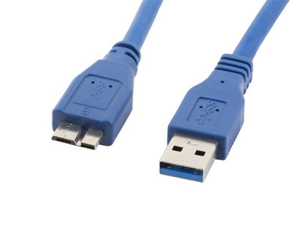 LANBERG USB MICRO(M)->USB-A(M) 3.0 CABLE 0.5M BLUE CA-US3M-10CC-0005-B