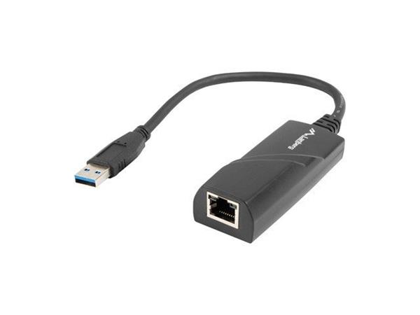 LANBERG USB->RJ45 ETHERNET ADAPTÉR SÍŤOVÁ KARTA USB 3.0 1X RJ45 1GB KABEL NC-1000-01