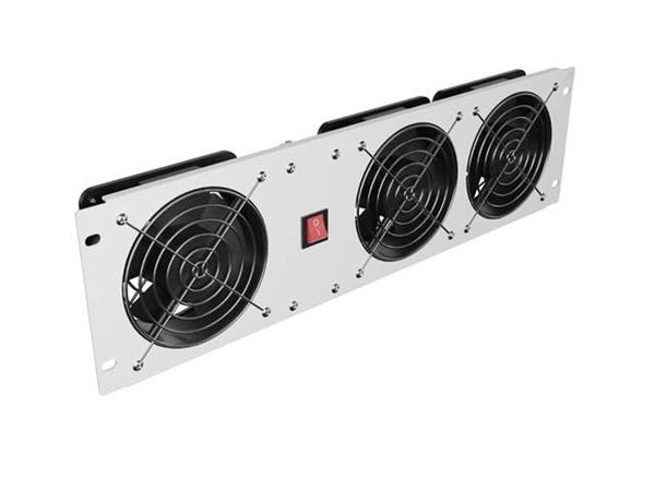LANBERG VERTIKÁLNÍ VENTILAČNÍ PANEL 19" 3U PRO RACK TŘI VENTILÁTORY 230V ŠEDÝ AK-1506-S