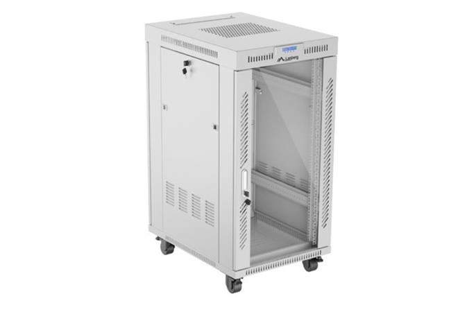 LANBERG Volně stojící skříň 19" 22U/600x800 LCD skleněné dveře šedá FF01-6822-12SL