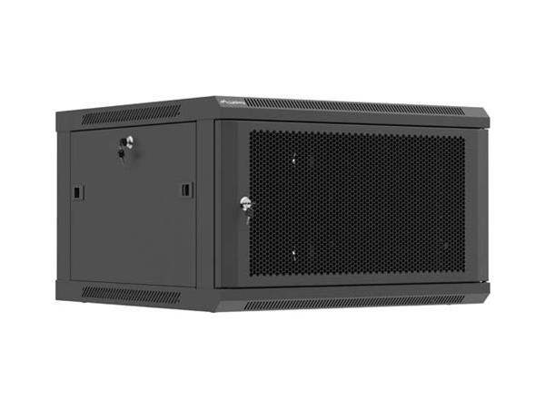 LANBERGNÁSTĚNNÁ INSTALAČNÍ SKŘÍŇ 19" 6U 600X600 ČERNÉ PERFOROVANÉ DVEŘE (PLOCHÉ BALENÍ) WF01-6606-23B