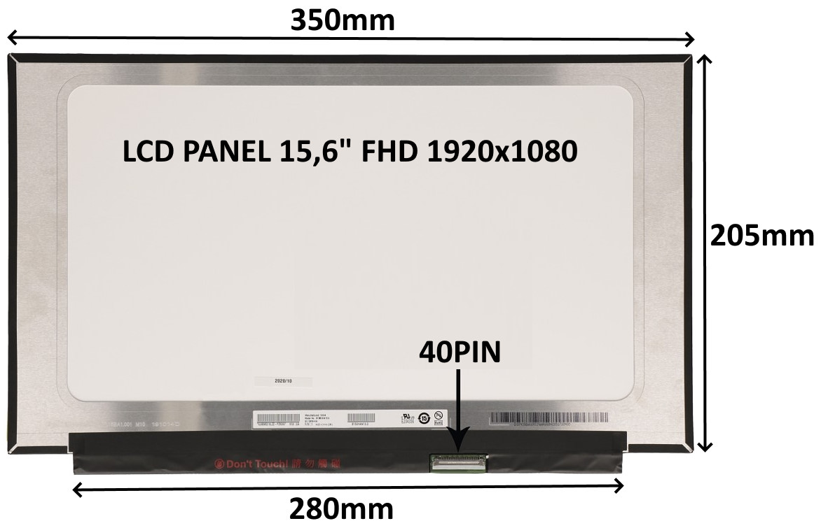 LCD PANEL 15,6" FHD 1920x1080 40PIN MATNÝ IPS 120HZ / BEZ ÚCHYTŮ 77043147