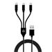 Le Cord kábel USB-A 3 in 1 multi cable made of recycled plastics 1.2m - Black LC1391