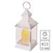 LED dekorácia – lampáš antik biela blikajúca, 3x AAA, vnútorný, vintage, časovač 8592920093771