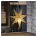 LED hviezda papierová závesná so zlatými trblietkami na okrajoch, biela, 60 cm, vnútorná 8592920099391
