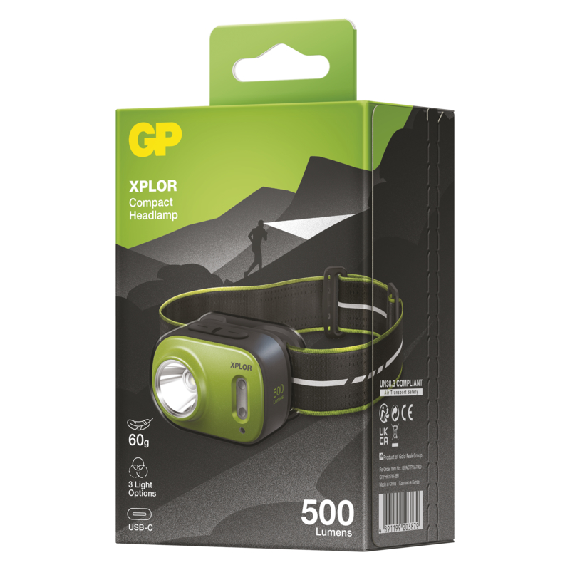 LED nabíjecí čelovka GP Xplor PHR17, 500 lm 1451085670