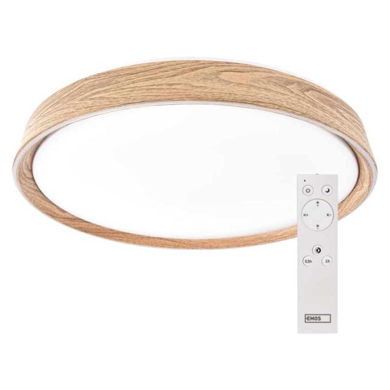 LED nástenné svietidlo ILVI, kruhové 30 W, stmievanie + CCT, drevo 8592920157411