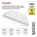 LED panel BAXXO 60×60, štvorcový prisazeny biely, 36W neutr. biela 8592920143124