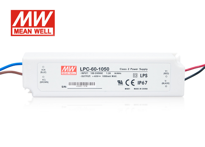 LED PS1050A60W IP67 MeanWell LPC napájací zdroj 50W, 1050 mA LED PS1050A60W MW LPC