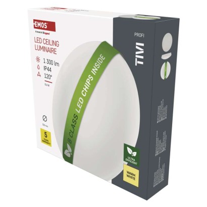 LED stropné svietidlo TIVI, B CLASS, okrúhle biele 8,6W, IP44, Teplá biela 8592920137215