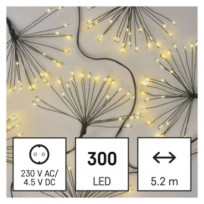 LED svetelná reťaz – svietiace trsy, nano, 5,2 m, vnútorná, teplá biela, časovač 8592920099704
