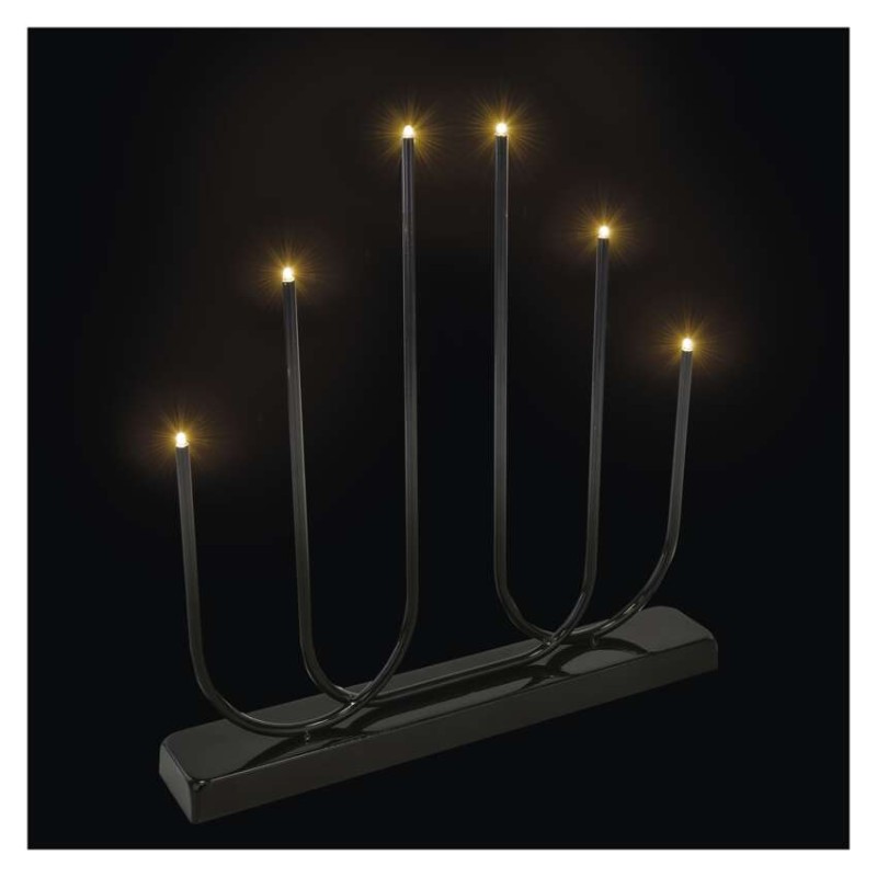 LED svietnik kovový biely, 40 cm, 2x AA, vnútorný, teplá biela 8592920147337