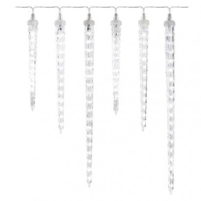 LED vianočná girlanda – cencúle, 6 ks, 3,6 m, vonk. a vnút., studená biela 8592920099339
