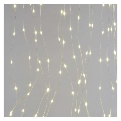 LED vianočná nano reťaz – záclona, 1,7x2 m, vonkajšia aj vnútorná, teplá biela, programy 8592920110607