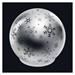LED vianočná sklenená guľa – vločky, 12 cm, 3x AA, vnútorný, teplá biela, časovač 8592920122068