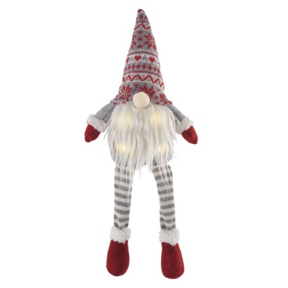 LED vianočný škriatok sediaci, 27 cm, 3× AA, vnút., teplá biela 8592920122006