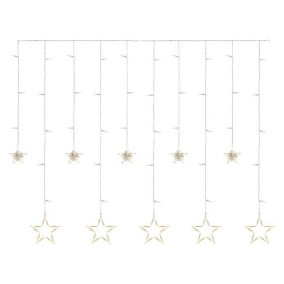 LED vianočný záves – hviezdy, 185x105 cm, vnútorný, teplá biela 8592920121900
