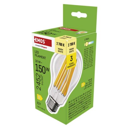 LED žiarovka Filament A70 / E27 / 18 W (150 W) / 2452 lm / Teplá biela 8592920129951