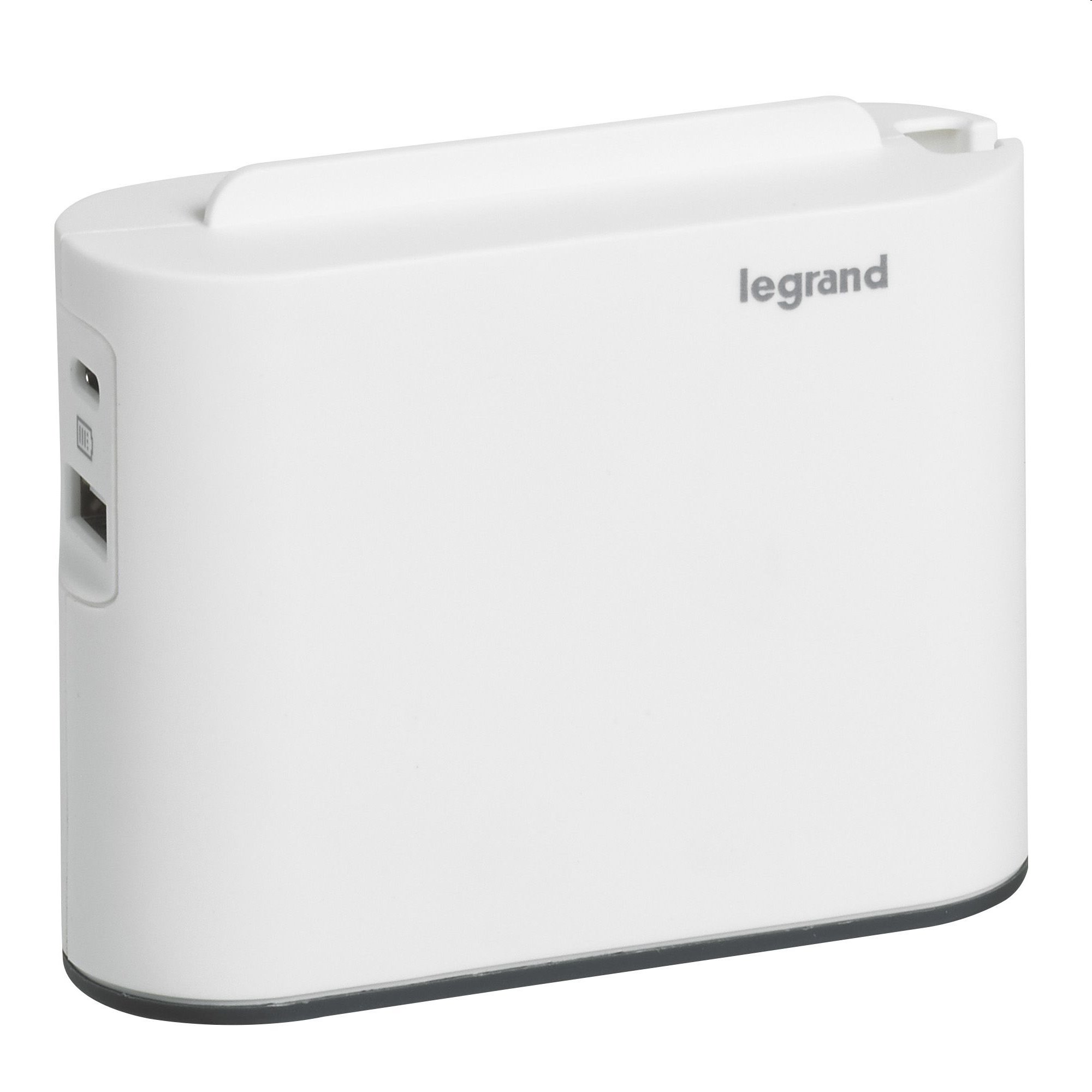 Legrand Adaptér bočný 2x2P USB A+C biela/tmavosivá 049401