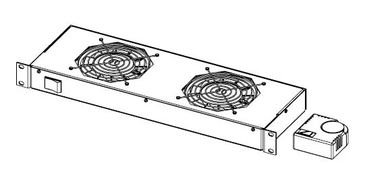 Legrand EvoLine ventilační deska s 2-ma ventilátory, 1U EC1U2V