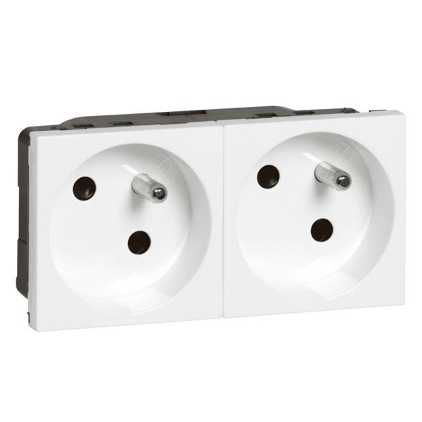 Legrand MOSAIC ZÁSUVKA. 2X2P+T BIELA 4MODULOVÁ BS 77164