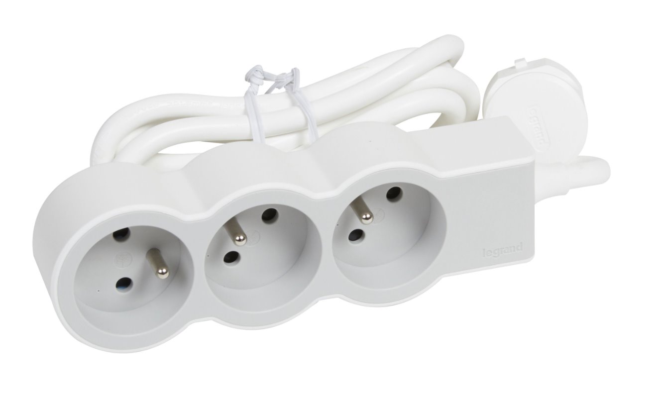Legrand Predlžovačka Štandard 3x2P+T 3m kábel biela/svetlosivá 049488
