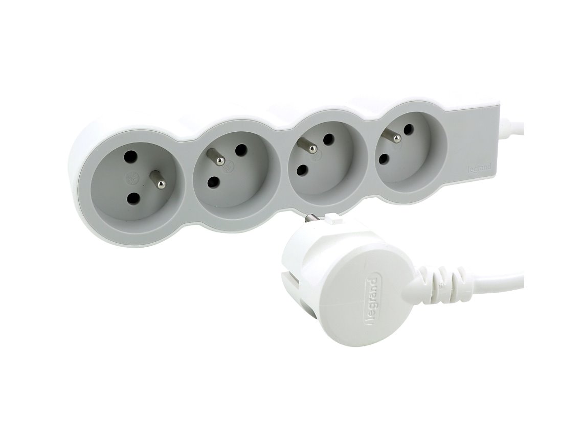 Legrand Predlžovačka Štandard 4x2P+T 3m kábel biela/svetlosivá 049490