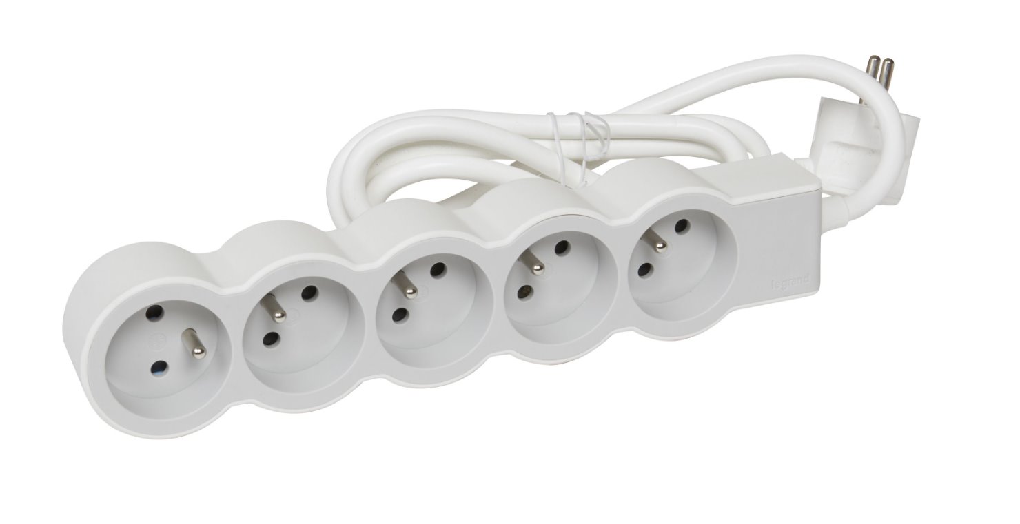 Legrand Predlžovačka Štandard 5x2P+T 1,5m kábel biela/tmavosivá 049481