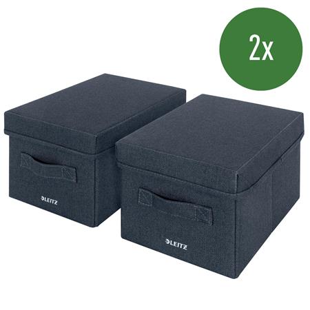 LEITZ Fabric textilní úložný box s víkem S, 2 kusy, 16 x 19 x 28,5 cm 61460089