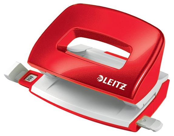 LEITZ Mini děrovačka NeXXt 5060, červená 50601026