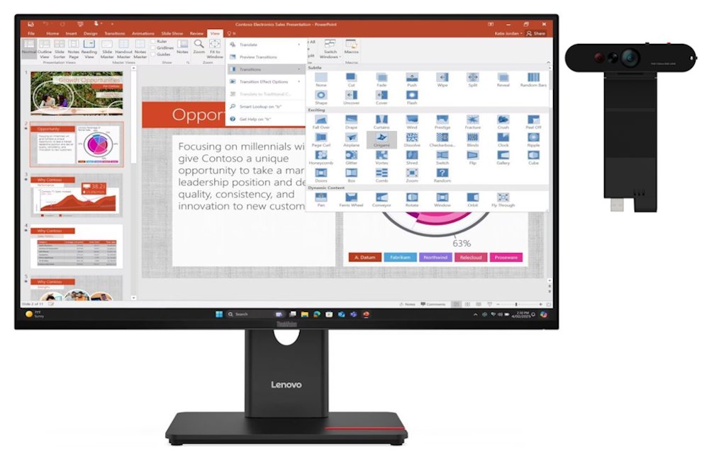 Lenovo T27-40 s MC60/ 27" IPS/ 1920x1080/ 16:9/ 300cd/m2cmd/ 1500:1/ 4ms/ HDMI/ DP/ USB/PIVOT 64A5ZAT6EU