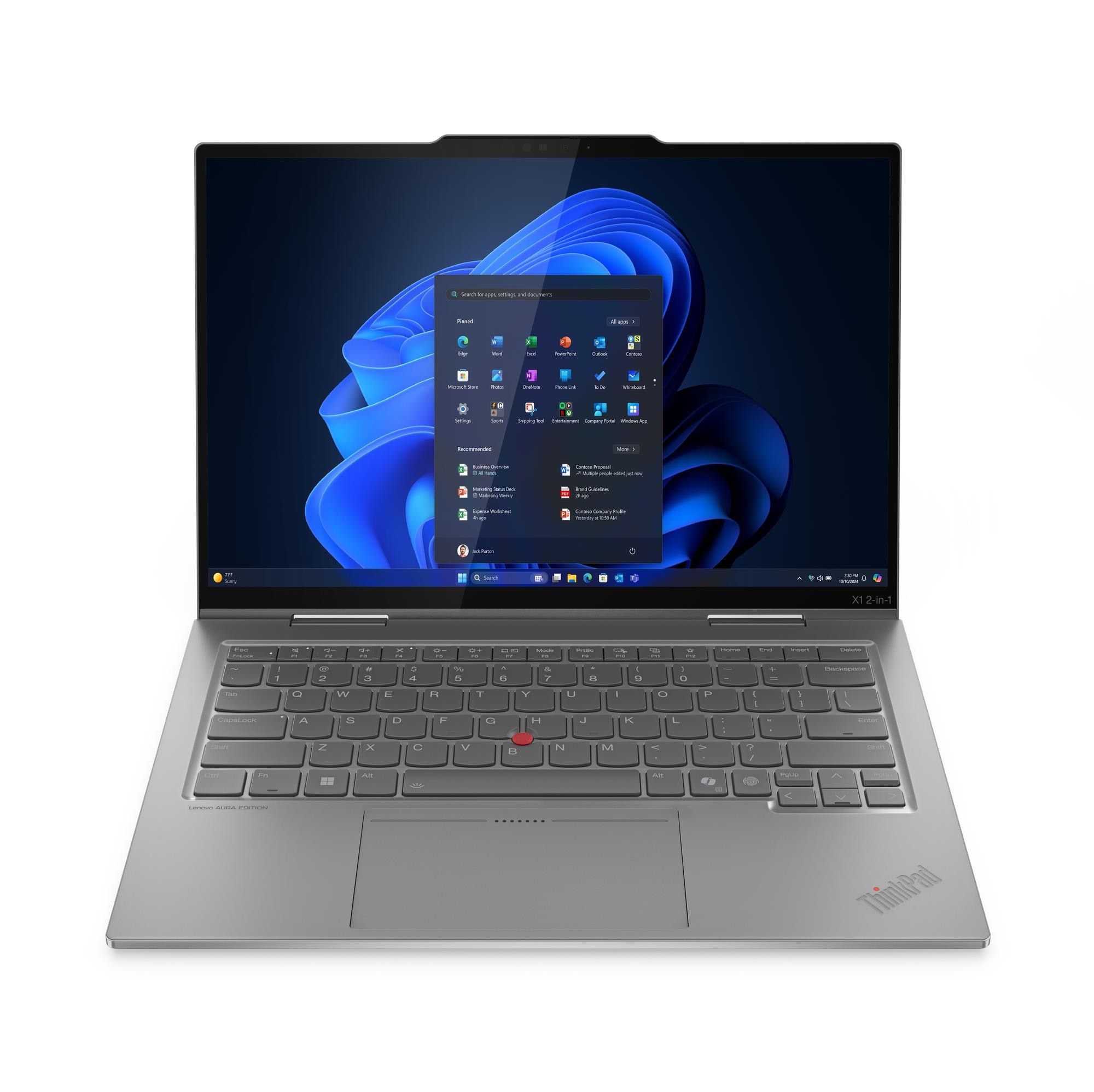 Lenovo ThinkPad X1 2in1 Gen10 Intel Ultra7-265U 64GB 2TB-SSD 14"2.8K OLED AG IntelGraphics AI PEN 5G Win11Pro 21Q0005VCK