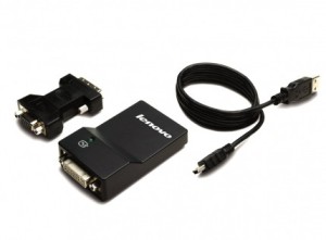 Lenovo USB 3.0 to DVI/VGA Monitor Adapter - Externí video adaptér - USB 3.0 - DVI - pro IdeaPad Mii 0B47072