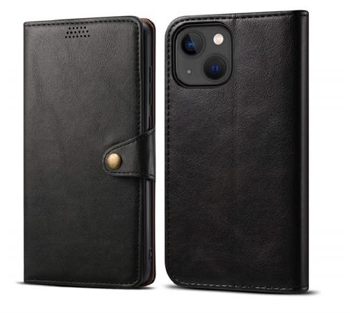 Lenuo Leather flipové pouzdro pro iPhone 14, černá 348340