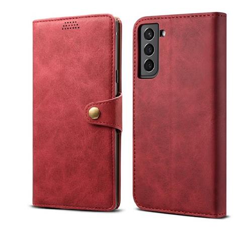 Lenuo Leather flipové pouzdro pro Samsung Galaxy S22 5G, červená 348211