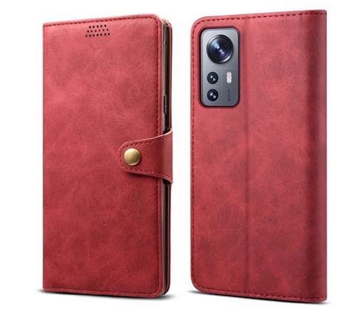Lenuo Leather flipové pouzdro pro Xiaomi 12/12X, červená 348261