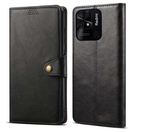 Lenuo Leather flipové pouzdro pro Xiaomi Redmi 10C, černá 348278