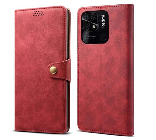 Lenuo Leather flipové pouzdro pro Xiaomi Redmi 10C, červená 348279