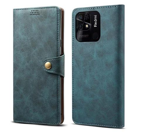 Lenuo Leather flipové pouzdro pro Xiaomi Redmi 10C, modrá 348280