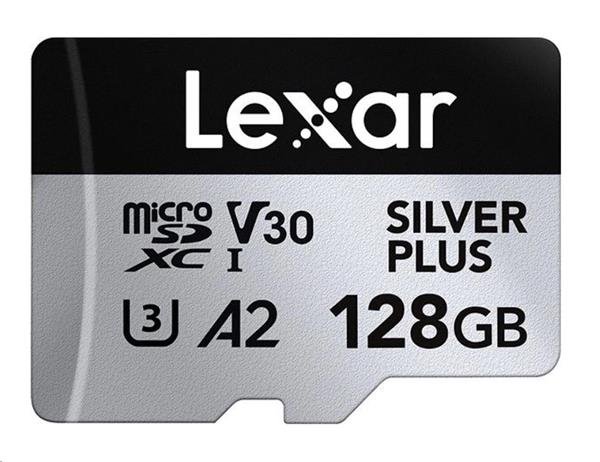 Lexar High-Performance Silver Plus microSDXC UHS-I, 128GB, up to 205MB/s read 150MB/s write C10 A2 V30 LMSSIPL128G-BNANG