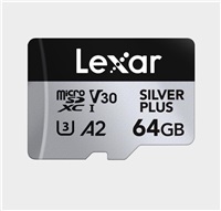 Lexar microSDXC Professional SILVER Plus UHS-I/U3/A2/4K R205/W100 (V30) 64GB LMSSIPL064G-BNANG