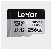Lexar microSDXC Professional SILVER Plus UHS-I/U3/A2/4K R205/W150 (V30) 256GB LMSSIPL256G-BNANG