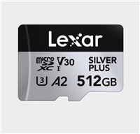Lexar microSDXC Professional SILVER Plus UHS-I/U3/A2/4K R205/W150 (V30) 512GB LMSSIPL512G-BNANG