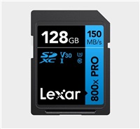 Lexar SDXC 800x Pro UHS-I cards, C10 (V30) U3, R150/W45, 256GB LSD0800P256G-BNNNG