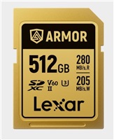 Lexar SDXC ARMOR Gold UHS-II U3, Stainless Steel, IP68 R280/W210 (V60) 512GB LSDAMGL512G-RNNNG