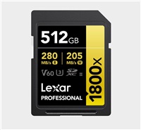 Lexar SDXC Pro 1800x U3 UHS-II R280/W210 (V60) 512GB LSD1800512G-BNNNG