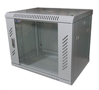 LEXI 19" nástěnný rozvaděč 9U, šířka 600mm, hloubka 600mm, skleněné dveře, nosnost 60kg, svařovaná konstru LN9U-60/60-SV